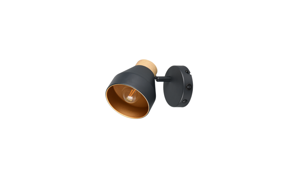 Trio Lighting Trio VALENTIN ceiling spotlight | 1x E14 max 40W | black | Ø 14 cm | IP20 | 19 cm