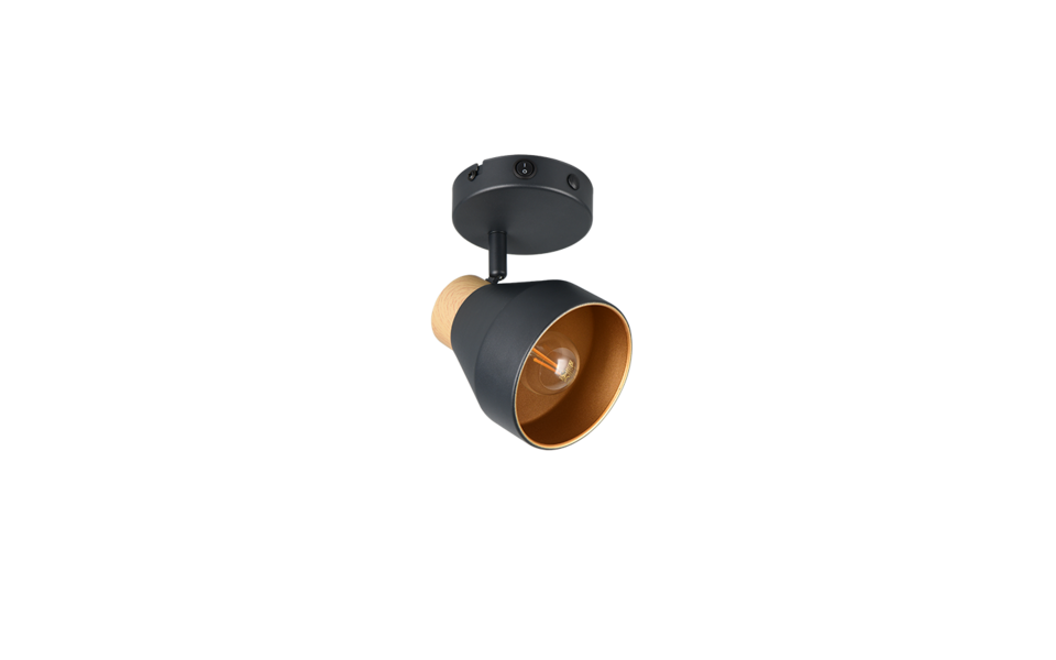 Trio Lighting Trio VALENTIN plafondspot | E14 Fitting | mat zwart | Ø 11 cm | IP20 | excl. 1x E14 | max. 10W Trio Lighting Trio VALENTIN plafondspot | E14 Fitting | mat zwart | Ø 11 cm | IP20 | excl. 1x E14 | max. 10W