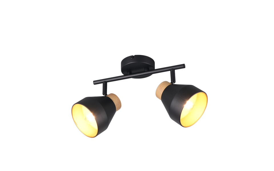 Trio Lighting Trio VALENTIN plafondspot | E14 Fitting | mat zwart | Ø 11 cm | IP20 | excl. 2x E14 | max. 10W