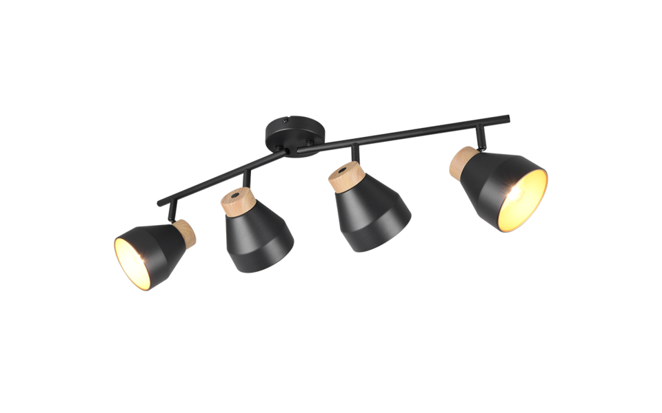 Trio Lighting Trio VALENTIN ceiling spotlight | 4x E14 max 40W | black | Ø 71.5 cm | IP20 | 22 cm Trio Lighting Trio VALENTIN ceiling spotlight | 4x E14 max 40W | black | Ø 71.5 cm | IP20 | 22 cm