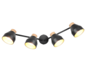 Trio Lighting Trio VALENTIN plafondspot | E14 Fitting | mat zwart | Ø 11 cm | IP20 | excl. 4x E14 | max. 10W