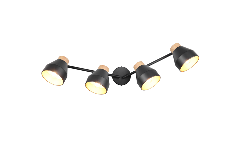 Trio Lighting Trio VALENTIN ceiling spotlight | 4x E14 max 40W | black | Ø 71.5 cm | IP20 | 22 cm Trio Lighting Trio VALENTIN ceiling spotlight | 4x E14 max 40W | black | Ø 71.5 cm | IP20 | 22 cm