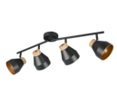 Trio Lighting Trio VALENTIN plafondspot | E14 Fitting | mat zwart | Ø 11 cm | IP20 | excl. 4x E14 | max. 10W