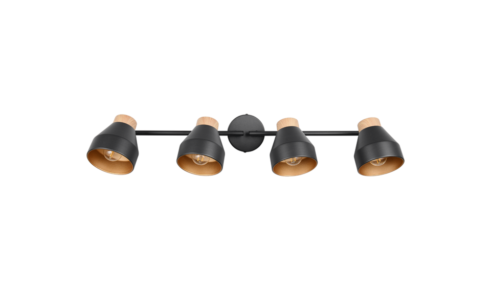 Trio Lighting Trio VALENTIN ceiling spotlight | 4x E14 max 40W | black | Ø 71.5 cm | IP20 | 22 cm Trio Lighting Trio VALENTIN ceiling spotlight | 4x E14 max 40W | black | Ø 71.5 cm | IP20 | 22 cm