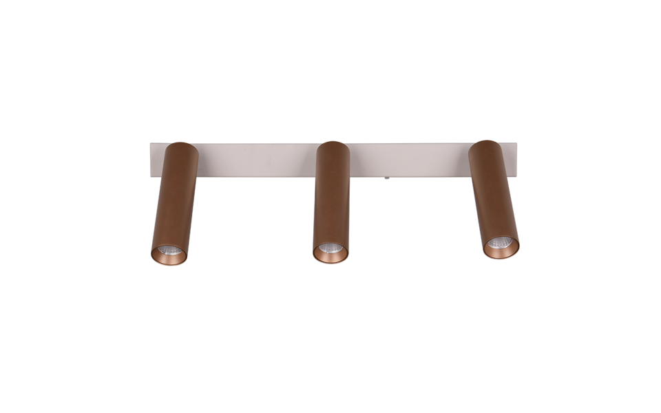 Trio Lighting Trio AMBALA ceiling spotlight | 3x 5.5W 500lm 4000K | mocha brown | IP20 | 17.5 cm