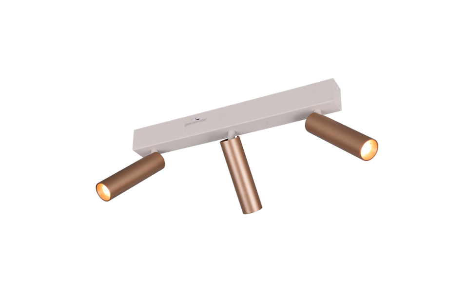 Trio Lighting Trio AMBALA plafondspot | LED | koffie | 44 x 4 cm | IP20 | 3x 5,5W | 500 lm | 2300+3000+4000K | dimbaar