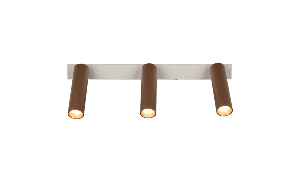 Trio Lighting Trio AMBALA ceiling spotlight | 3x 5.5W 500lm 4000K | mocha brown | IP20 | 17.5 cm