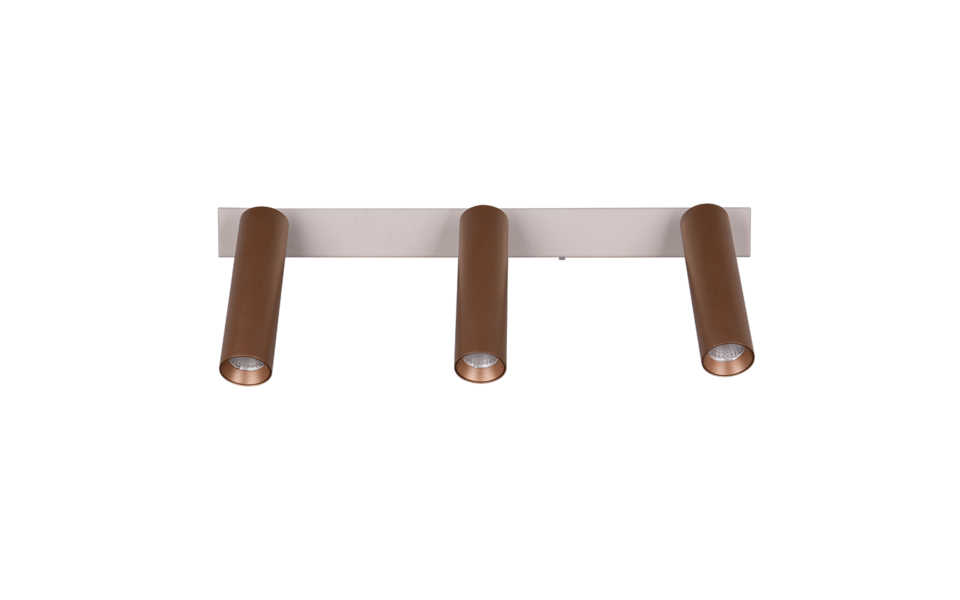 Trio Lighting Trio AMBALA ceiling spotlight | 3x 5.5W 500lm 4000K | mocha brown | IP20 | 17.5 cm