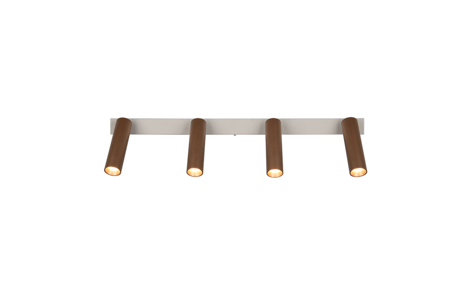 Trio Lighting Trio AMBALA ceiling spotlight | 4x 5.5W 500lm 4000K | mocha brown | IP20 | 17.5 cm Trio Lighting Trio AMBALA ceiling spotlight | 4x 5.5W 500lm 4000K | mocha brown | IP20 | 17.5 cm