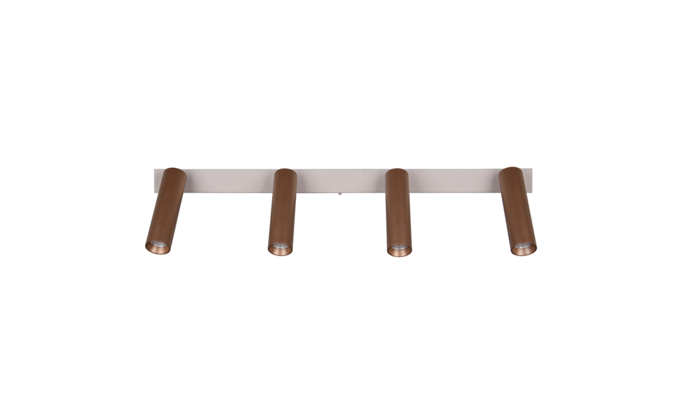 Trio Lighting Trio AMBALA ceiling spotlight | 4x 5.5W 500lm 4000K | mocha brown | IP20 | 17.5 cm Trio Lighting Trio AMBALA ceiling spotlight | 4x 5.5W 500lm 4000K | mocha brown | IP20 | 17.5 cm