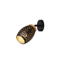 Trio BIDAR plafondspot | zwart/goud | IP20 | E14 | Ø 12 cm