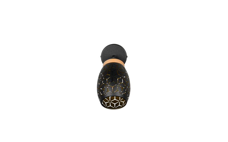 Trio Lighting Trio BIDAR plafondspot | E14 Fitting | zwart met goud | Ø 12 cm | IP20 | excl. 1x E14 | max. 10W