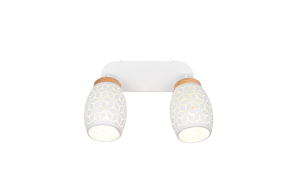 Trio Lighting Trio BIDAR plafondspot | E14 Fitting | wit mat met wit | 28 x 12 cm | IP20 | excl. 2x E14 | max. 10W