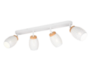 Trio Lighting Trio BIDAR plafondspot | E14 Fitting | wit mat met wit | 74 x 12 cm | IP20 | excl. 4x E14 | max. 10W