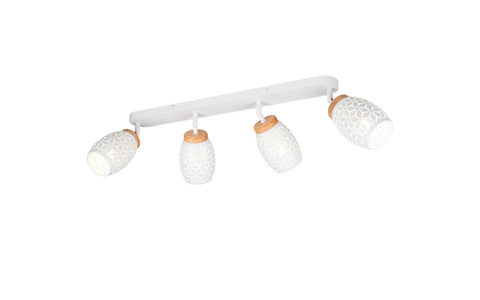 Trio Lighting Trio BIDAR plafondspot | E14 Fitting | wit mat met wit | 74 x 12 cm | IP20 | excl. 4x E14 | max. 10W Trio Lighting Trio BIDAR plafondspot | E14 Fitting | wit mat met wit | 74 x 12 cm | IP20 | excl. 4x E14 | max. 10W