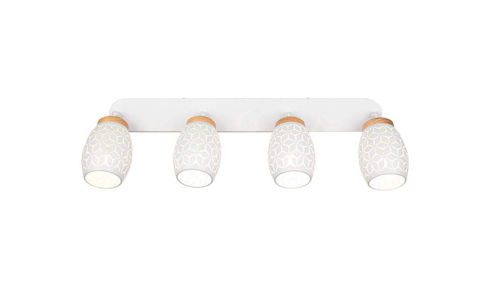 Trio Lighting Trio BIDAR plafondspot | E14 Fitting | wit mat met wit | 74 x 12 cm | IP20 | excl. 4x E14 | max. 10W Trio Lighting Trio BIDAR plafondspot | E14 Fitting | wit mat met wit | 74 x 12 cm | IP20 | excl. 4x E14 | max. 10W