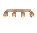 Trio Lighting Trio BIDAR plafondspot | E14 Fitting | koffie | 74 x 12 cm | IP20 | excl. 4x E14 | max. 10W
