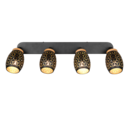 Trio Lighting Trio BIDAR ceiling spotlight | 4x E14 max 40W | black with gold | IP20 | 27 cm