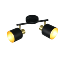 Trio Lighting Trio EVA ceiling spotlight | 2x E14 max 40W | black with gold | IP20 | 19 cm