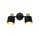 Trio Lighting Trio EVA ceiling spotlight | 2x E14 max 40W | black with gold | IP20 | 19 cm