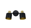 Trio Lighting Trio EVA plafondspot | E14 Fitting | zwart met goud | 36,5 x 10 cm | IP20 | excl. 2x E14 | max. 10W
