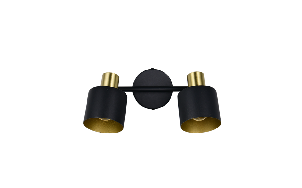 Trio Lighting Trio EVA ceiling spotlight | 2x E14 max 40W | black with gold | IP20 | 19 cm