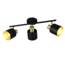 Trio Lighting Trio EVA plafondspot | E14 Fitting | zwart met goud | 53,5 x 10 cm | IP20 | excl. 3x E14 | max. 10W