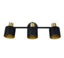 Trio Lighting Trio EVA plafondspot | E14 Fitting | zwart met goud | 53,5 x 10 cm | IP20 | excl. 3x E14 | max. 10W