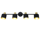Trio Lighting Trio EVA plafondspot | E14 Fitting | zwart met goud | 78 x 10 cm | IP20 | excl. 4x E14 | max. 10W