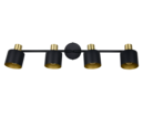 Trio Lighting Trio EVA plafondspot | E14 Fitting | zwart met goud | 78 x 10 cm | IP20 | excl. 4x E14 | max. 10W