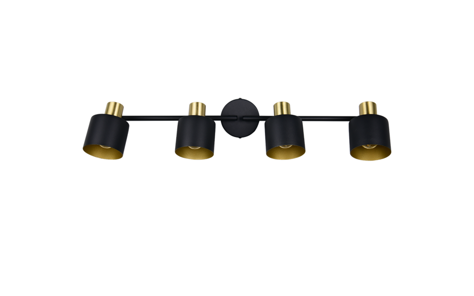 Trio Lighting Trio EVA ceiling spotlight | 4x E14 max 40W | black with gold | IP20 | 19 cm Trio Lighting Trio EVA ceiling spotlight | 4x E14 max 40W | black with gold | IP20 | 19 cm