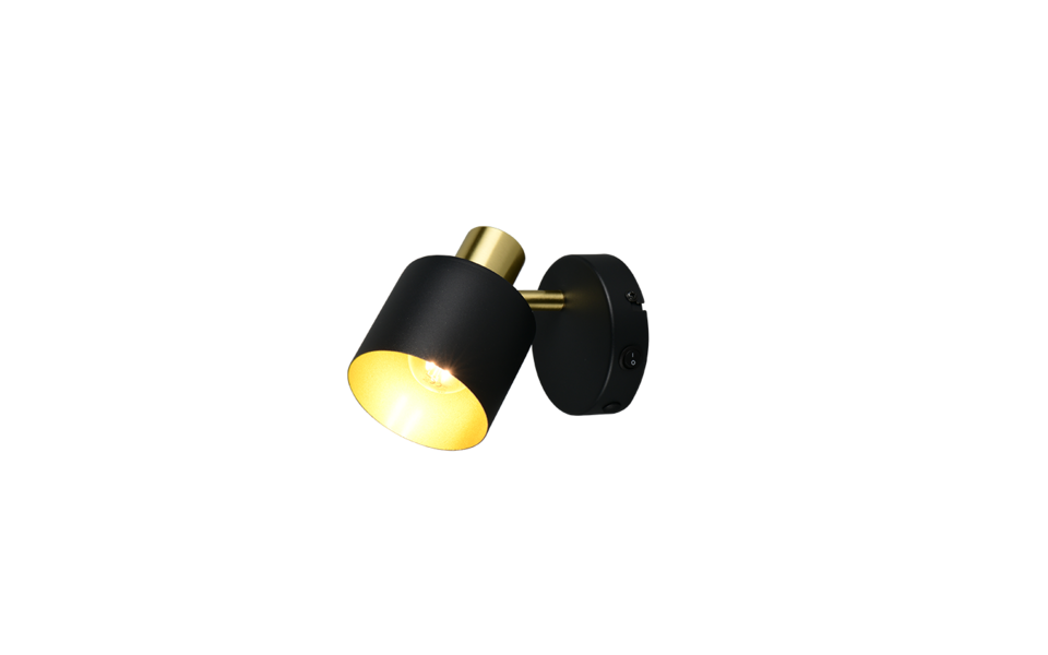 Trio Lighting Trio EVA ceiling spotlight | 1x E14 max 40W | black with gold | IP20 | 17 cm Trio Lighting Trio EVA ceiling spotlight | 1x E14 max 40W | black with gold | IP20 | 17 cm