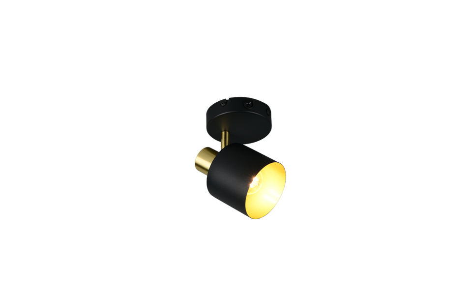 Trio Lighting Trio EVA plafondspot | E14 Fitting | zwart met goud | 10 x 12,3 cm | IP20 | excl. 1x E14 | max. 10W Trio Lighting Trio EVA plafondspot | E14 Fitting | zwart met goud | 10 x 12,3 cm | IP20 | excl. 1x E14 | max. 10W