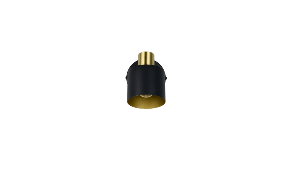 Trio Lighting Trio EVA ceiling spotlight | 1x E14 max 40W | black with gold | IP20 | 17 cm Trio Lighting Trio EVA ceiling spotlight | 1x E14 max 40W | black with gold | IP20 | 17 cm