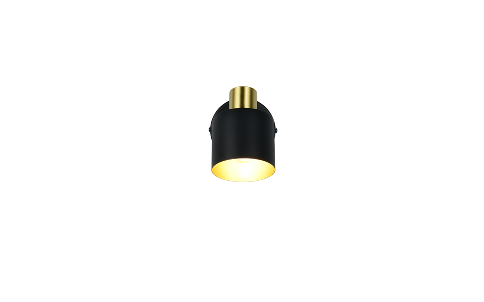 Trio Lighting Trio EVA ceiling spotlight | 1x E14 max 40W | black with gold | IP20 | 17 cm Trio Lighting Trio EVA ceiling spotlight | 1x E14 max 40W | black with gold | IP20 | 17 cm