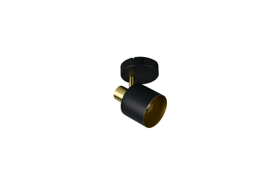 Trio Lighting Trio EVA plafondspot | E14 Fitting | zwart met goud | 10 x 12,3 cm | IP20 | excl. 1x E14 | max. 10W Trio Lighting Trio EVA plafondspot | E14 Fitting | zwart met goud | 10 x 12,3 cm | IP20 | excl. 1x E14 | max. 10W