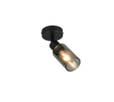 Trio Lighting Trio MARS plafondspot | E14 Fitting | mat zwart met rookkleur | 8 x 16,5 cm | IP20 | excl. 1x E14 | max. 40W