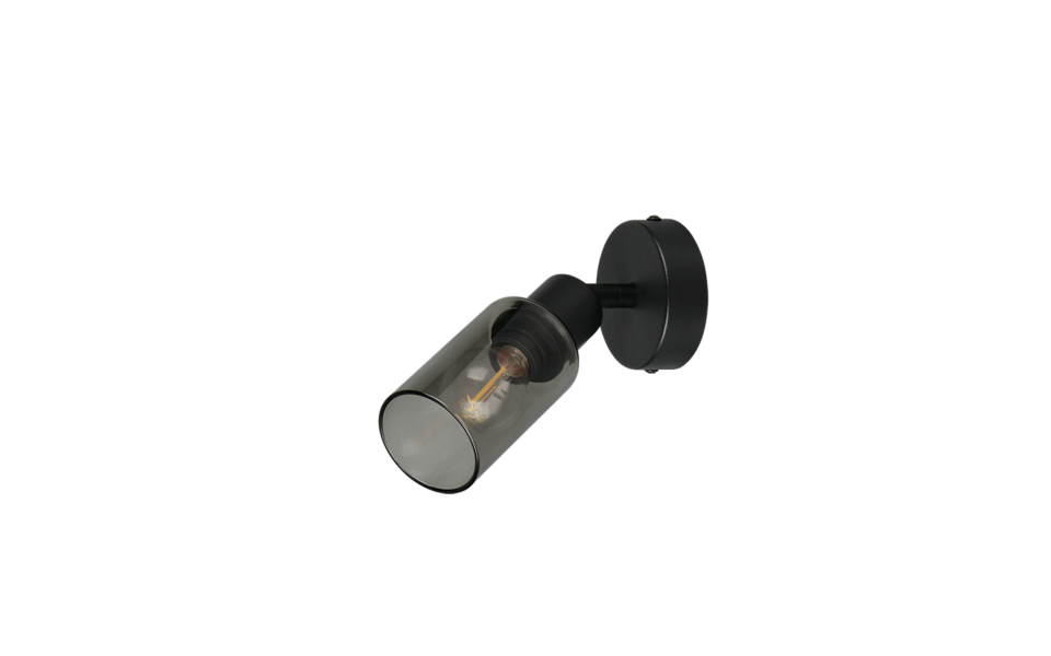 Trio Lighting Trio MARS plafondspot | E14 Fitting | mat zwart met rookkleur | 8 x 16,5 cm | IP20 | excl. 1x E14 | max. 40W
