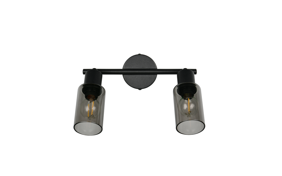 Trio Lighting Trio MARS plafondspot | E14 Fitting | mat zwart met rookkleur | 25 x 8 cm | IP20 | excl. 2x E14 | max. 40W Trio Lighting Trio MARS plafondspot | E14 Fitting | mat zwart met rookkleur | 25 x 8 cm | IP20 | excl. 2x E14 | max. 40W
