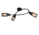 Trio Lighting Trio MARS plafondspot | E14 Fitting | mat zwart met rookkleur | 45 x 34,5 cm | IP20 | excl. 3x E14 | max. 40W