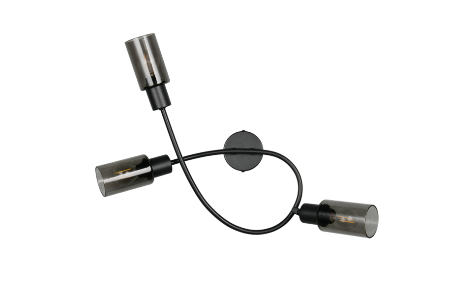 Trio Lighting Trio MARS plafondspot | E14 Fitting | mat zwart met rookkleur | 45 x 34,5 cm | IP20 | excl. 3x E14 | max. 40W Trio Lighting Trio MARS plafondspot | E14 Fitting | mat zwart met rookkleur | 45 x 34,5 cm | IP20 | excl. 3x E14 | max. 40W