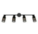 Trio Lighting Trio MARS plafondspot | E14 Fitting | mat zwart met rookkleur | 60 x 8 cm | IP20 | excl. 4x E14 | max. 40W