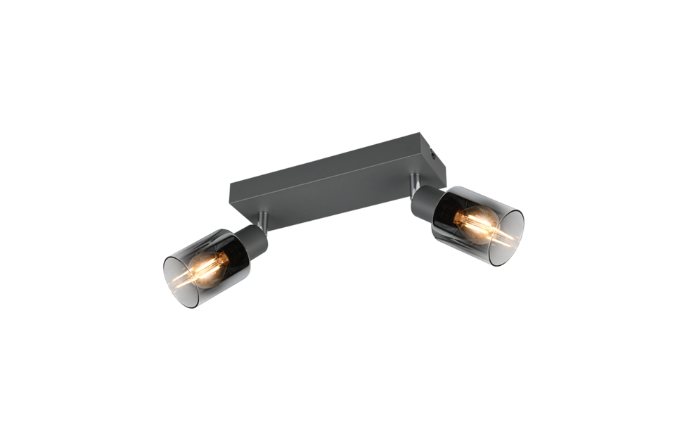 Trio Lighting Trio CADIZ plafondspot | E14 Fitting | antraciet | Ø 7 cm | IP20 | excl. 2x E14 | max. 10W