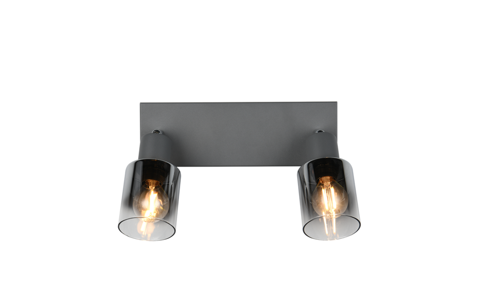 Trio Lighting Trio CADIZ plafondspot | E14 Fitting | antraciet | Ø 7 cm | IP20 | excl. 2x E14 | max. 10W