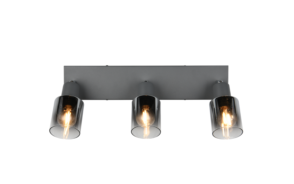 Trio Lighting Trio CADIZ plafondspot | E14 Fitting | antraciet | Ø 7 cm | IP20 | excl. 3x E14 | max. 10W Trio Lighting Trio CADIZ plafondspot | E14 Fitting | antraciet | Ø 7 cm | IP20 | excl. 3x E14 | max. 10W