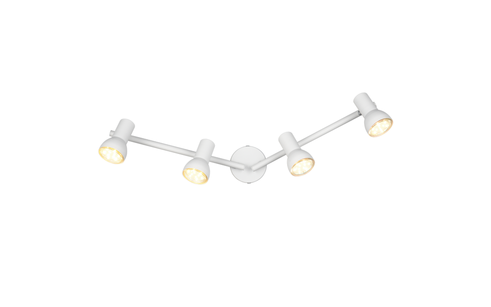 Trio Lighting Trio CANTAR plafondspot | GU10 Fitting | wit mat | Ø 8 cm | IP20 | excl. 4x GU10 | max. 5W Trio Lighting Trio CANTAR plafondspot | GU10 Fitting | wit mat | Ø 8 cm | IP20 | excl. 4x GU10 | max. 5W