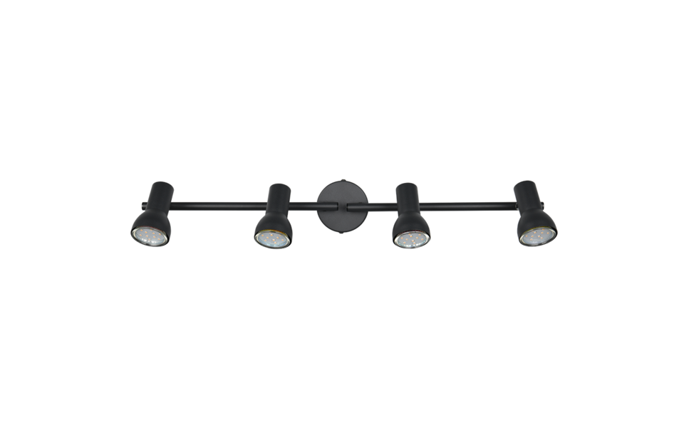 Trio Lighting Trio CANTAR plafondspot | GU10 Fitting | mat zwart | Ø 8 cm | IP20 | excl. 4x GU10 | max. 5W