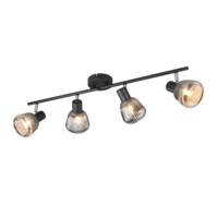 Trio TARIFA plafondspot | E14 Fitting | zwart | Ø 10 cm | uitv. 4