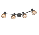 Trio Lighting Trio TARIFA plafondspot | E14 Fitting | mat zwart | Ø 10 cm | IP20 | excl. 4x E14 | max. 10W