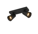 Trio Lighting Trio SHARP ceiling spotlight | 2x GU10 | black | Ø 28 cm | IP20 | 16 cm